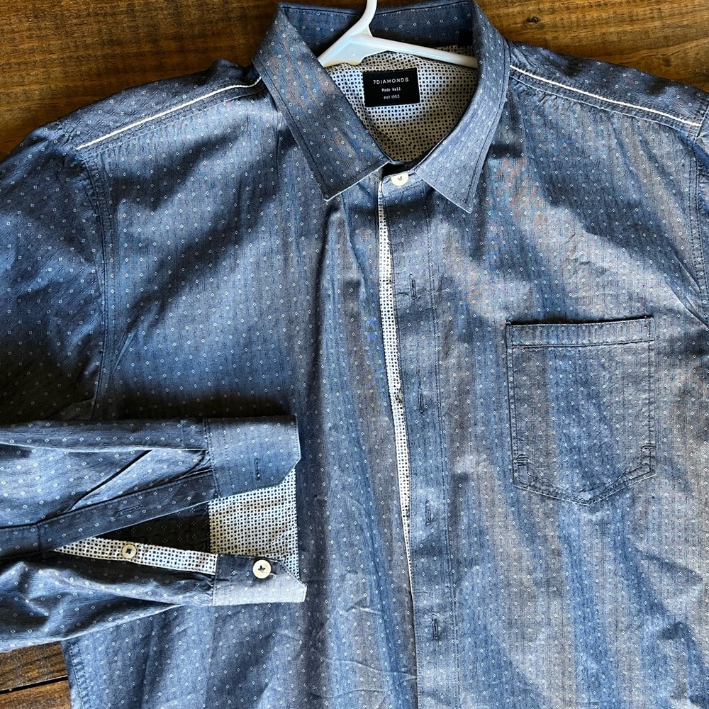 Mens 7 Diamonds long sleeve button up